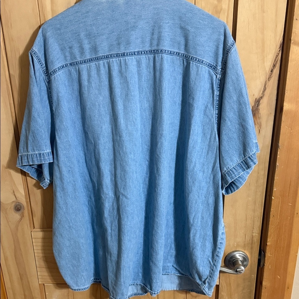 Warner Bros. TWEETY Blue Denim Button Down Shirt with Embroidery - Picture 3 of 5